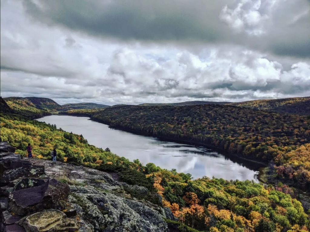 Overlooking the Lake of the Clouds at The Porcupine Mountains in Ontonagon, Michigan. Imagine reciting your vows with your significant other overlooking the beyond breathtaking view of the lake.